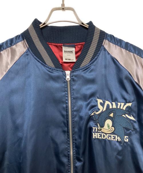 COSPA（コスパ）COSPA (コスパ) SONIC THE HEDGEHOG (ソニックザヘッジホッグ) スカジャン ネイビー×グレー サイズ:Ｌの古着・服飾アイテム