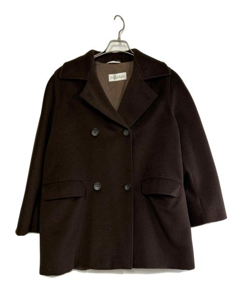 MaxMara（マックスマーラ）MaxMara (マックスマーラ) ウールカシミヤハーフコート ブラウン サイズ:SIZE 40（M)の古着・服飾アイテム