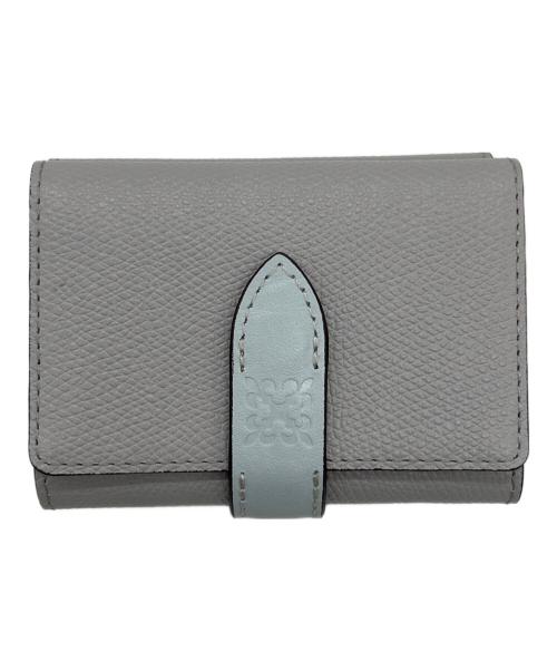 russet（ラシット）russet (ラシット) レザーベルトハーフウォレット グレー×ブルーの古着・服飾アイテム