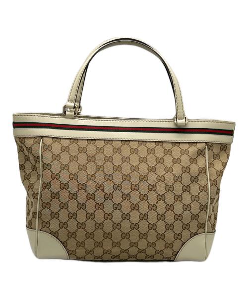 GUCCI（グッチ）GUCCI (グッチ) トートバッグ アイボリー×ブラウンの古着・服飾アイテム