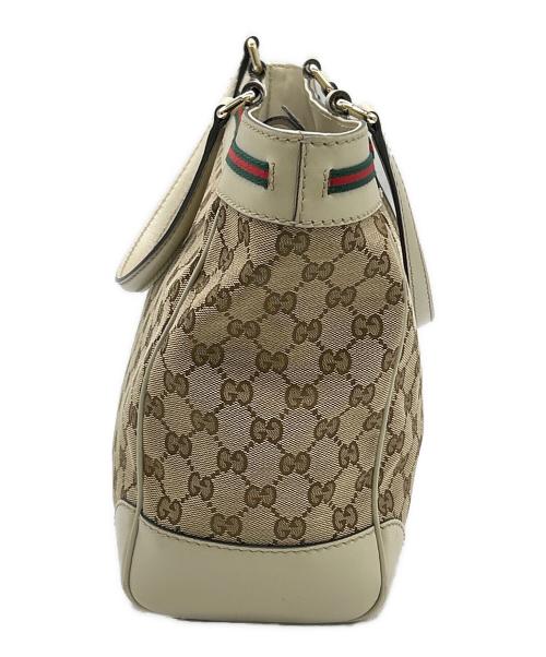 GUCCI（グッチ）GUCCI (グッチ) トートバッグ アイボリー×ブラウンの古着・服飾アイテム