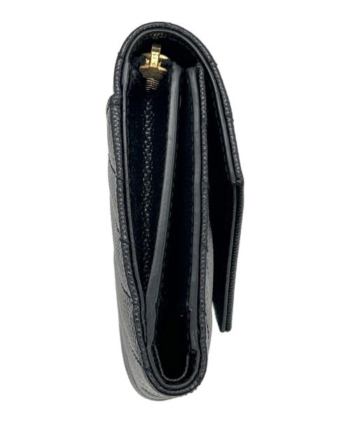 Saint Laurent Paris（サンローランパリ）Saint Laurent Paris (サンローランパリ) 3つ折り財布 ブラック×ゴールドの古着・服飾アイテム