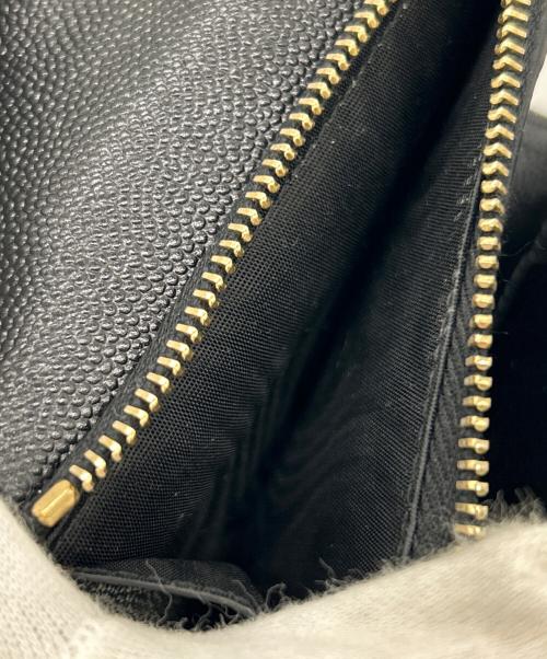 Saint Laurent Paris（サンローランパリ）Saint Laurent Paris (サンローランパリ) 3つ折り財布 ブラック×ゴールドの古着・服飾アイテム