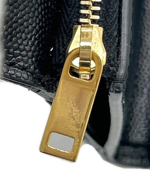Saint Laurent Paris（サンローランパリ）Saint Laurent Paris (サンローランパリ) 3つ折り財布 ブラック×ゴールドの古着・服飾アイテム