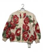 Ameriアメリ）の古着「厚手カーディガン」｜ホワイト×レッド