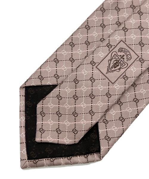 GUCCI（グッチ）GUCCI (グッチ) シルクネクタイ ブラウン×ホワイト サイズ:記載なしの古着・服飾アイテム