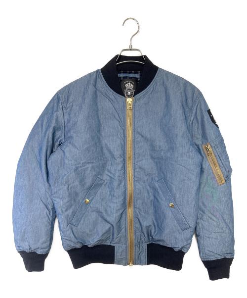 HOUSTON GOLD（ヒューストンゴールド）HOUSTON GOLD (ヒューストンゴールド) MA-1ジャケット ブルー サイズ:LARGEの古着・服飾アイテム