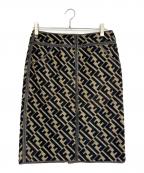 FENDIフェンディ）の古着「ロングスカート」｜ブラック×ブラウン