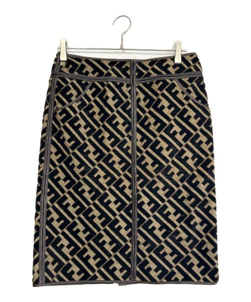 FENDI（フェンディ）FENDI (フェンディ) ロングスカート ブラック×ブラウン サイズ:SIZE Lの古着・服飾アイテム