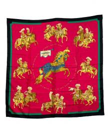 HERMES（エルメス）の古着「シルクスカーフ」｜レッド×ブラック