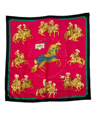 中古・古着通販】HERMES (エルメス) シルクスカーフ レッド×ブラック