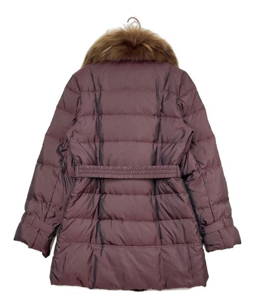 BURBERRY LONDON（バーバリーロンドン）BURBERRY LONDON (バーバリーロンドン) ラクーンファー付きダウンコート パープル サイズ:SIZE 40（M）の古着・服飾アイテム