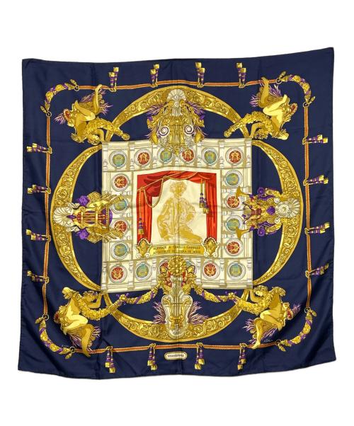 HERMES（エルメス）HERMES (エルメス) スカーフ ネイビーの古着・服飾アイテム