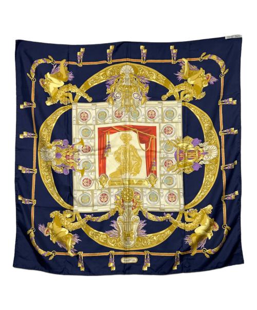 HERMES（エルメス）HERMES (エルメス) スカーフ ネイビーの古着・服飾アイテム