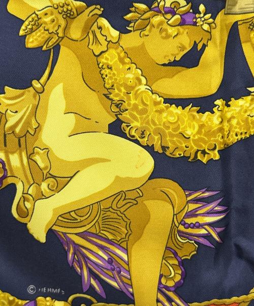HERMES（エルメス）HERMES (エルメス) スカーフ ネイビーの古着・服飾アイテム