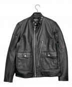 AVIREXアヴィレックス）の古着「レザーライダースジャケット」｜ブラック