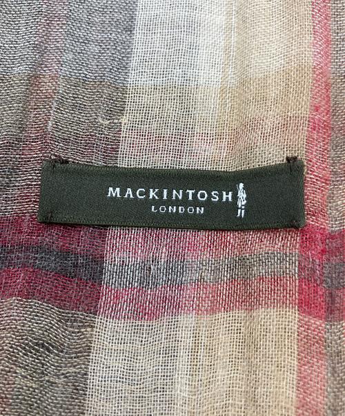 MACKINTOSH LONDON（マッキントッシュ ロンドン）MACKINTOSH LONDON (マッキントッシュ ロンドン) ストール レッド×ブラウンの古着・服飾アイテム