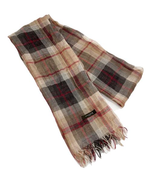 MACKINTOSH LONDON（マッキントッシュ ロンドン）MACKINTOSH LONDON (マッキントッシュ ロンドン) ストール レッド×ブラウンの古着・服飾アイテム