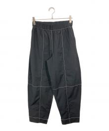 GANNI（ガニー）の古着「Cotton Crepe Elasticated Curve Pants/パンツ/カーブパンツ」｜ブラック