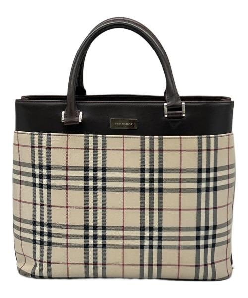 BURBERRY（バーバリー）BURBERRY (バーバリー) トートバッグ ブラウン×ベージュの古着・服飾アイテム