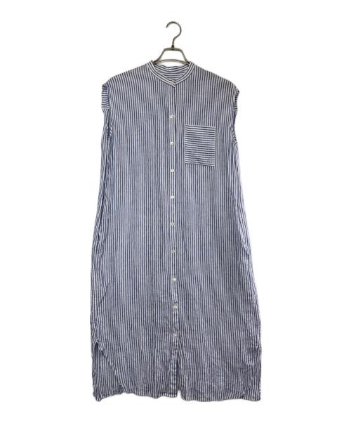 23区（ニジュウサンク）23区 (ニジュウサンク) ノースリーブワンピース ブルー×ホワイト サイズ:SIZE 40（M)の古着・服飾アイテム