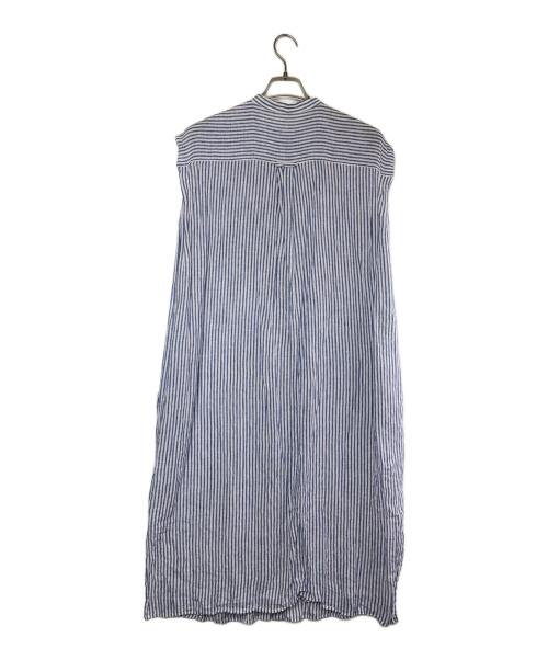 23区（ニジュウサンク）23区 (ニジュウサンク) ノースリーブワンピース ブルー×ホワイト サイズ:SIZE 40（M)の古着・服飾アイテム