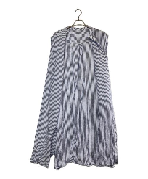 23区（ニジュウサンク）23区 (ニジュウサンク) ノースリーブワンピース ブルー×ホワイト サイズ:SIZE 40（M)の古着・服飾アイテム