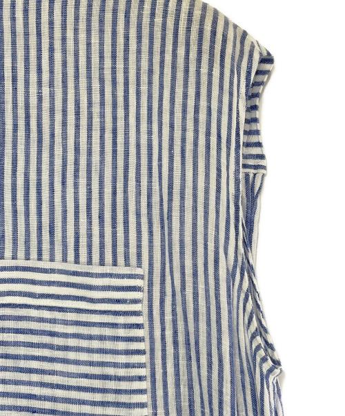 23区（ニジュウサンク）23区 (ニジュウサンク) ノースリーブワンピース ブルー×ホワイト サイズ:SIZE 40（M)の古着・服飾アイテム