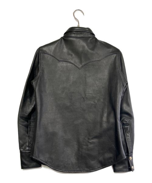 Y'2LEATHER（ワイツーレザー）Y'2LEATHER (ワイツーレザー) レザーシャツ ブラック サイズ:SIZE 38（M）の古着・服飾アイテム