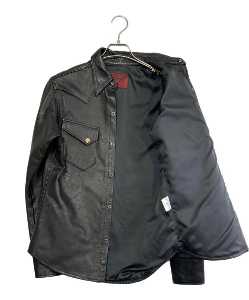 Y'2LEATHER（ワイツーレザー）Y'2LEATHER (ワイツーレザー) レザーシャツ ブラック サイズ:SIZE 38（M）の古着・服飾アイテム