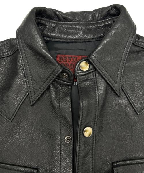 Y'2LEATHER（ワイツーレザー）Y'2LEATHER (ワイツーレザー) レザーシャツ ブラック サイズ:SIZE 38（M）の古着・服飾アイテム