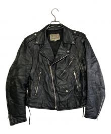 GINOLEATHER（ジーノ レザー）の古着「レザーライダースジャケット」｜ブラック