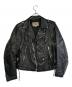 GINOLEATHER（ジーノ レザー）の古着「レザーライダースジャケット」｜ブラック