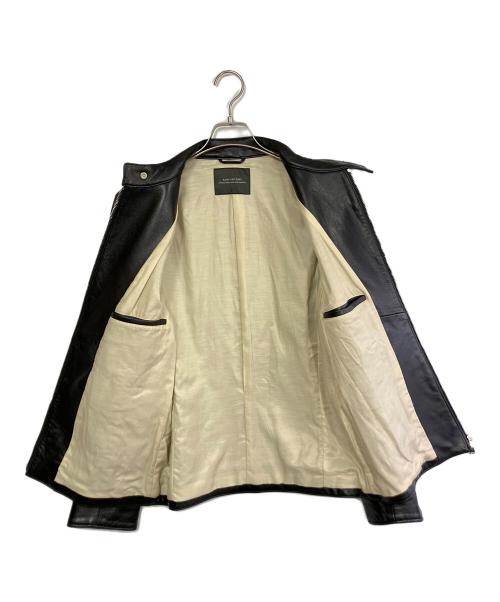 nano・universe（ナノ・ユニバース）nano・universe (ナノ・ユニバース) ラムレザー シングルライダースジャケット ブラック サイズ:Lの古着・服飾アイテム