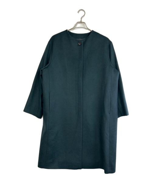 23区（ニジュウサンク）23区 (ニジュウサンク) カシミヤ混ノーカラーコート グリーン サイズ:SIZE 46（M）の古着・服飾アイテム