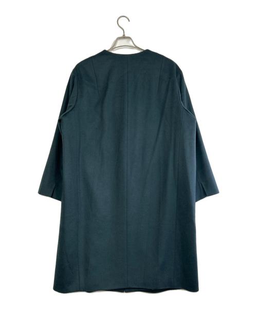 23区（ニジュウサンク）23区 (ニジュウサンク) カシミヤ混ノーカラーコート グリーン サイズ:SIZE 46（M）の古着・服飾アイテム