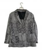 1PIU1UGUALE3 RELAXウノピゥウノウグァーレトレ リラックス）の古着「ハウンドトゥースジャガードジャケット」｜グレー