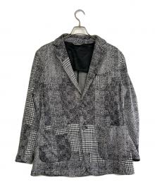 1PIU1UGUALE3 RELAX（ウノピゥウノウグァーレトレ リラックス）の古着「ハウンドトゥースジャガードジャケット」｜グレー