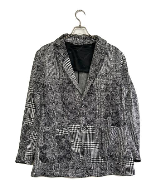 1PIU1UGUALE3 RELAX（ウノピゥウノウグァーレトレ リラックス）1piu1uguale3 relax (ウノピゥウノウグァーレトレ リラックス) ハウンドトゥースジャガードジャケット グレー サイズ:SIZExxｌの古着・服飾アイテム