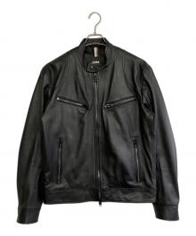 HUGO BOSS（ヒューゴ ボス）の古着「ラムレザージャケット」｜ブラック