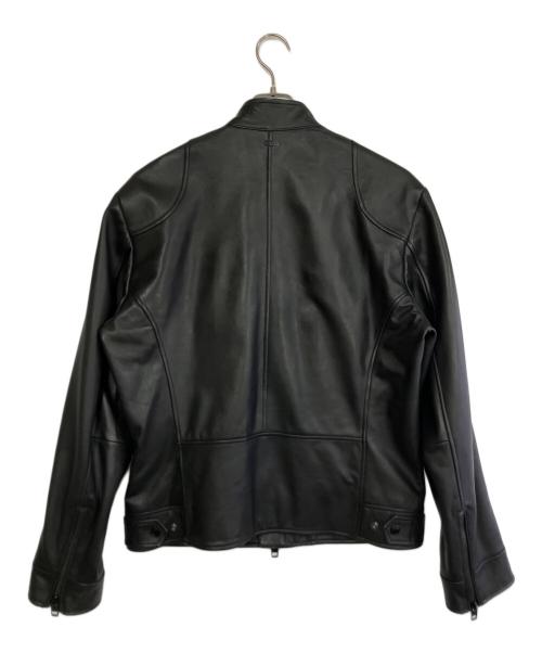 HUGO BOSS（ヒューゴ ボス）HUGO BOSS (ヒューゴ ボス) ラムレザージャケット ブラック サイズ:Lの古着・服飾アイテム