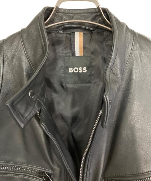 HUGO BOSS（ヒューゴ ボス）HUGO BOSS (ヒューゴ ボス) ラムレザージャケット ブラック サイズ:Lの古着・服飾アイテム