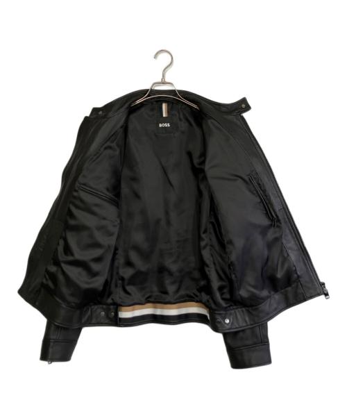 HUGO BOSS（ヒューゴ ボス）HUGO BOSS (ヒューゴ ボス) ラムレザージャケット ブラック サイズ:Lの古着・服飾アイテム