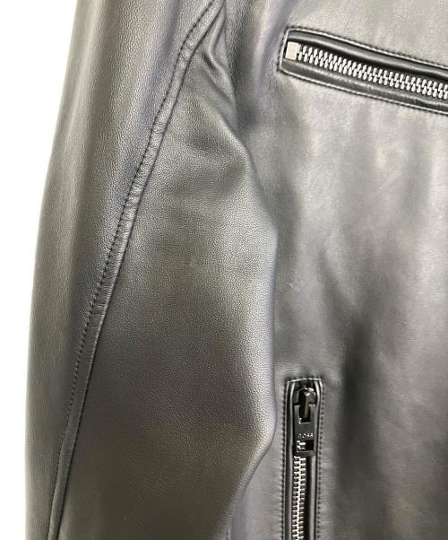 HUGO BOSS（ヒューゴ ボス）HUGO BOSS (ヒューゴ ボス) ラムレザージャケット ブラック サイズ:Lの古着・服飾アイテム