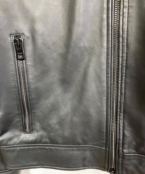 HUGO BOSS（ヒューゴ ボス）HUGO BOSS (ヒューゴ ボス) ラムレザージャケット ブラック サイズ:Lの古着・服飾アイテム