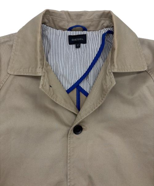 DIESEL（ディーゼル）DIESEL (ディーゼル) ステンカラーコート ベージュ×ブルー サイズ:SIZE XSの古着・服飾アイテム