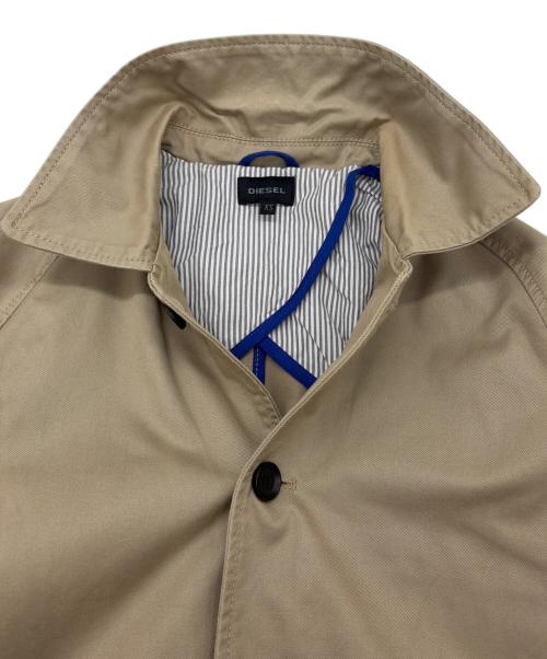 DIESEL（ディーゼル）DIESEL (ディーゼル) ステンカラーコート ベージュ×ブルー サイズ:SIZE XSの古着・服飾アイテム