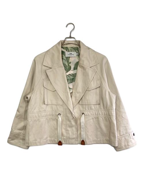 COACH（コーチ）COACH (コーチ) ショートトレンチコート アイボリー サイズ:Sの古着・服飾アイテム