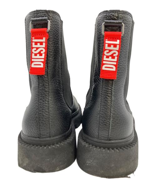 DIESEL（ディーゼル）DIESEL (ディーゼル) カウレザーサイドゴアブーツ ブラック サイズ:28の古着・服飾アイテム