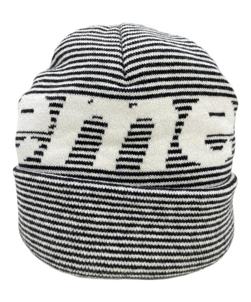 SUPREME（シュプリーム）Supreme (シュプリーム) ビッグロゴビーニー/ニット帽 ホワイト×ブラックの古着・服飾アイテム